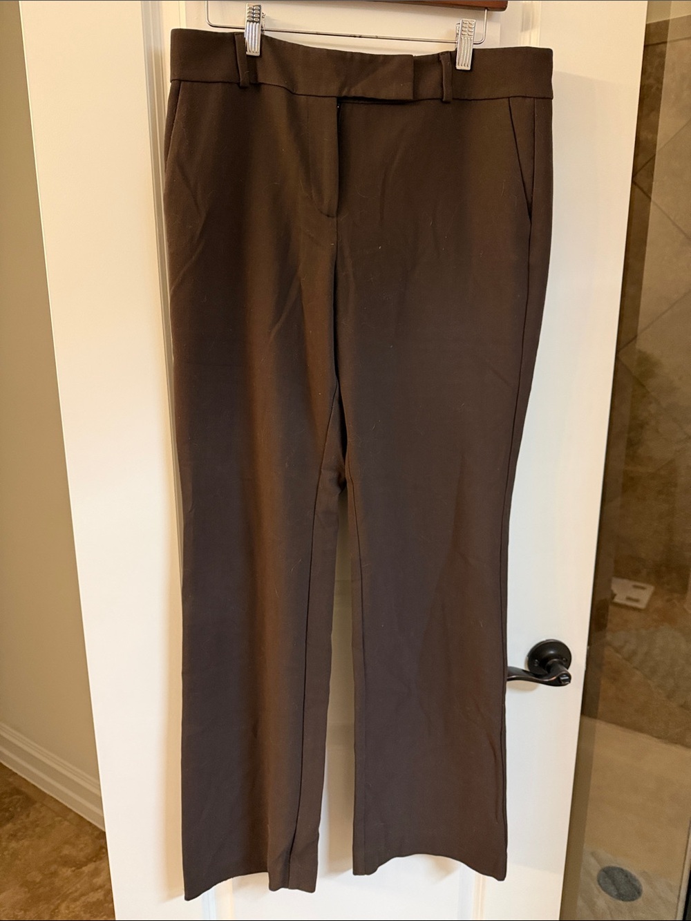 Ann Taylor Dark Brown Straight-Leg Trousers